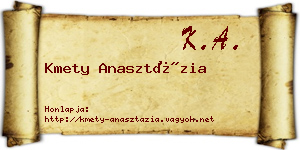 Kmety Anasztázia névjegykártya